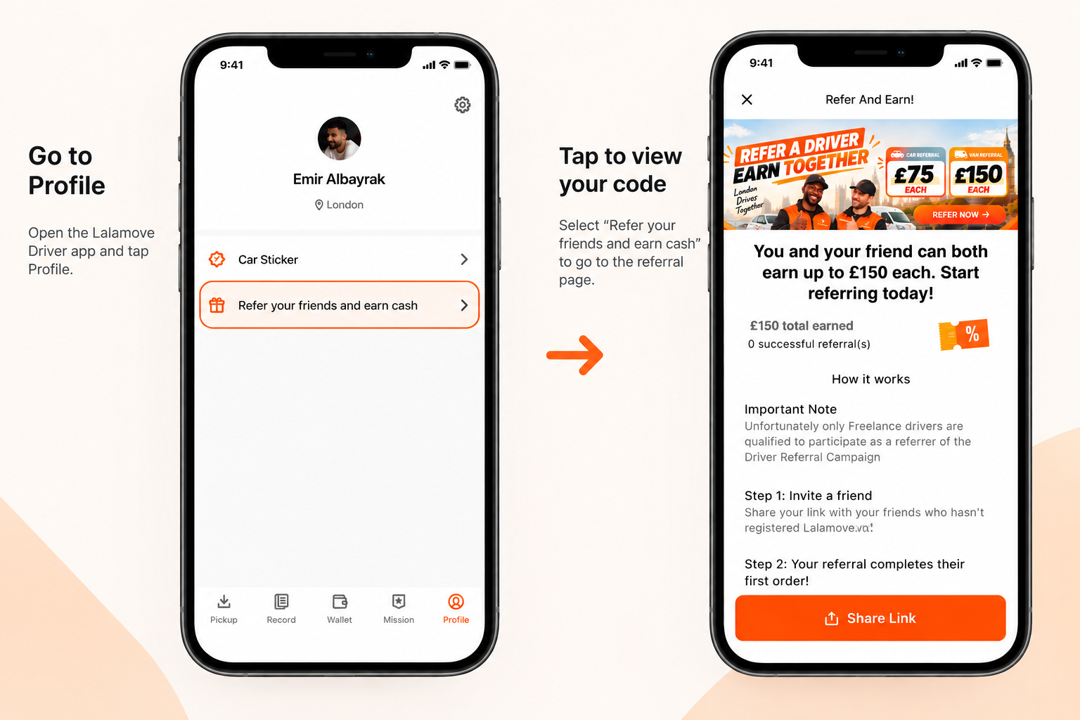 1. Find your Lalamove referral code