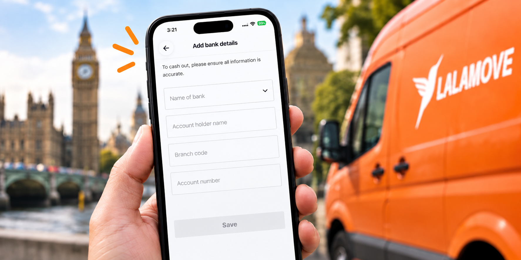 Add bank details