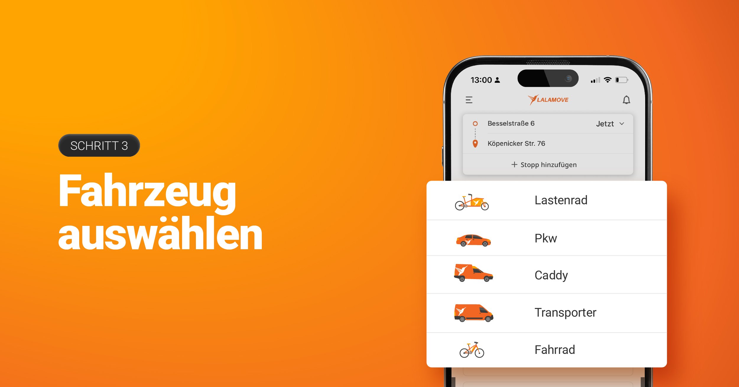 Schritt 3 Fahrzeug auswählen