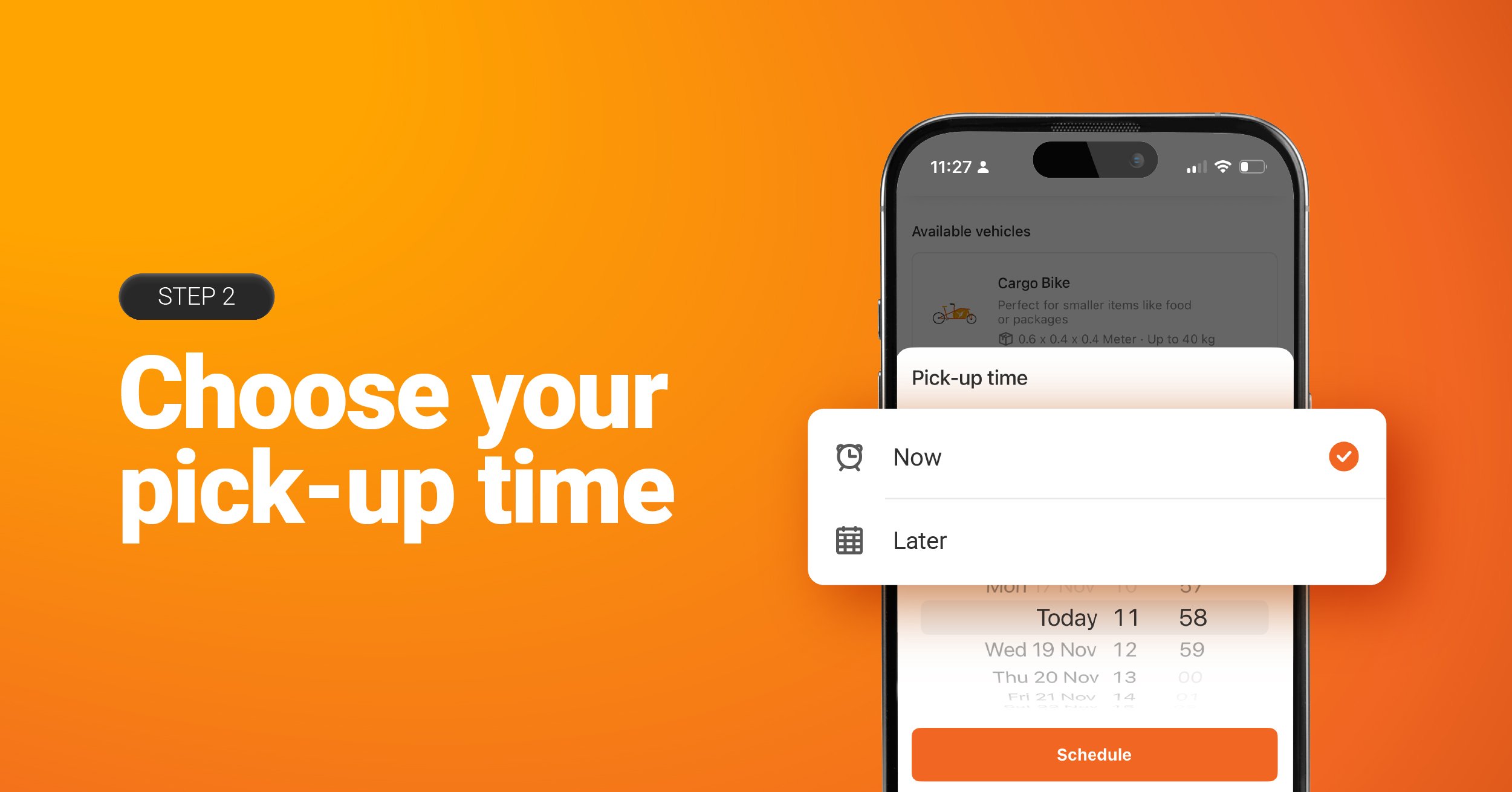 Step 2 Choose Your Pick-Up Time