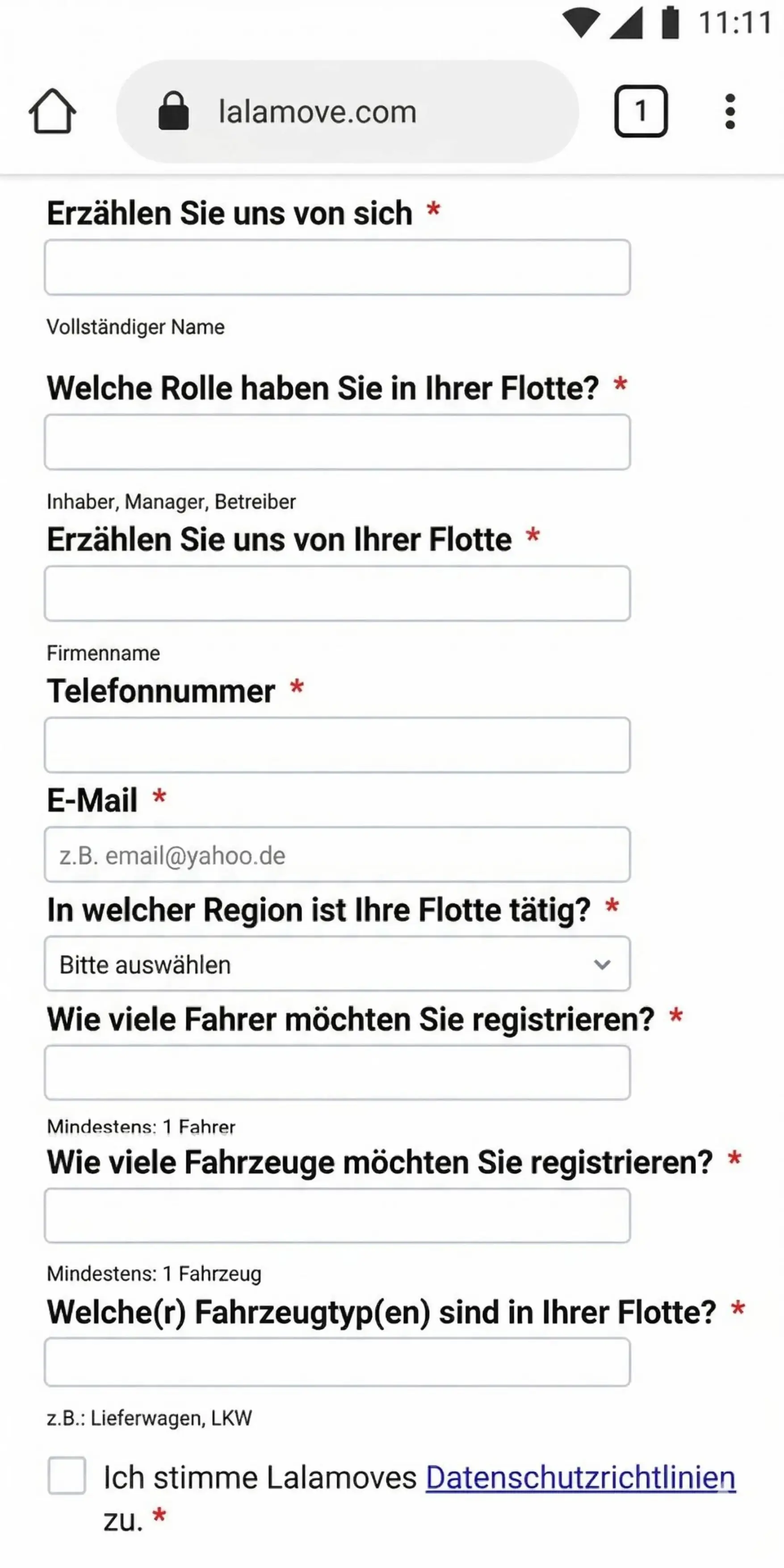 1 Sign Up (DE)